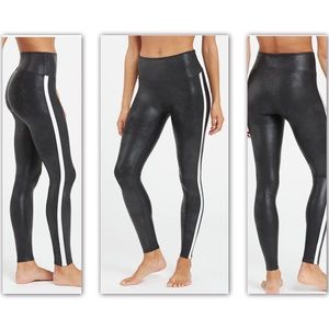 SPANX Faux Leather Side Stripe Leggings [1813]